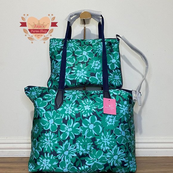 💚Kate Spade New York Polyester Floral Print Bag W/ Wristlet-SET💚 - Picture 2 of 16